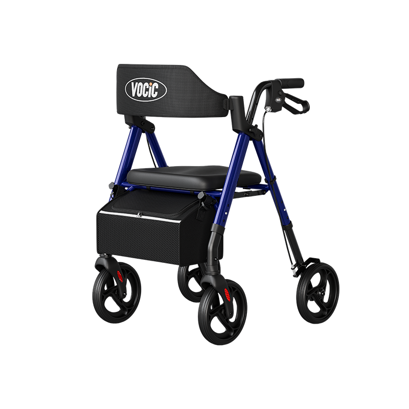 VOCIC Z21 Ultra-budget Rollator Walker- Foldable Mobility Aid with 8” Wheels and 300 lbs Capacity, Lightweight Rollator