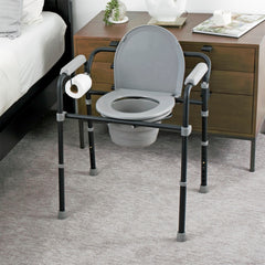 Universal Bedside Commode - Portable, Adjustable, and Easy-to-Clean Toilet Solution for Seniors and Mobility Impaired. Perfect for Comfort and Convenience.