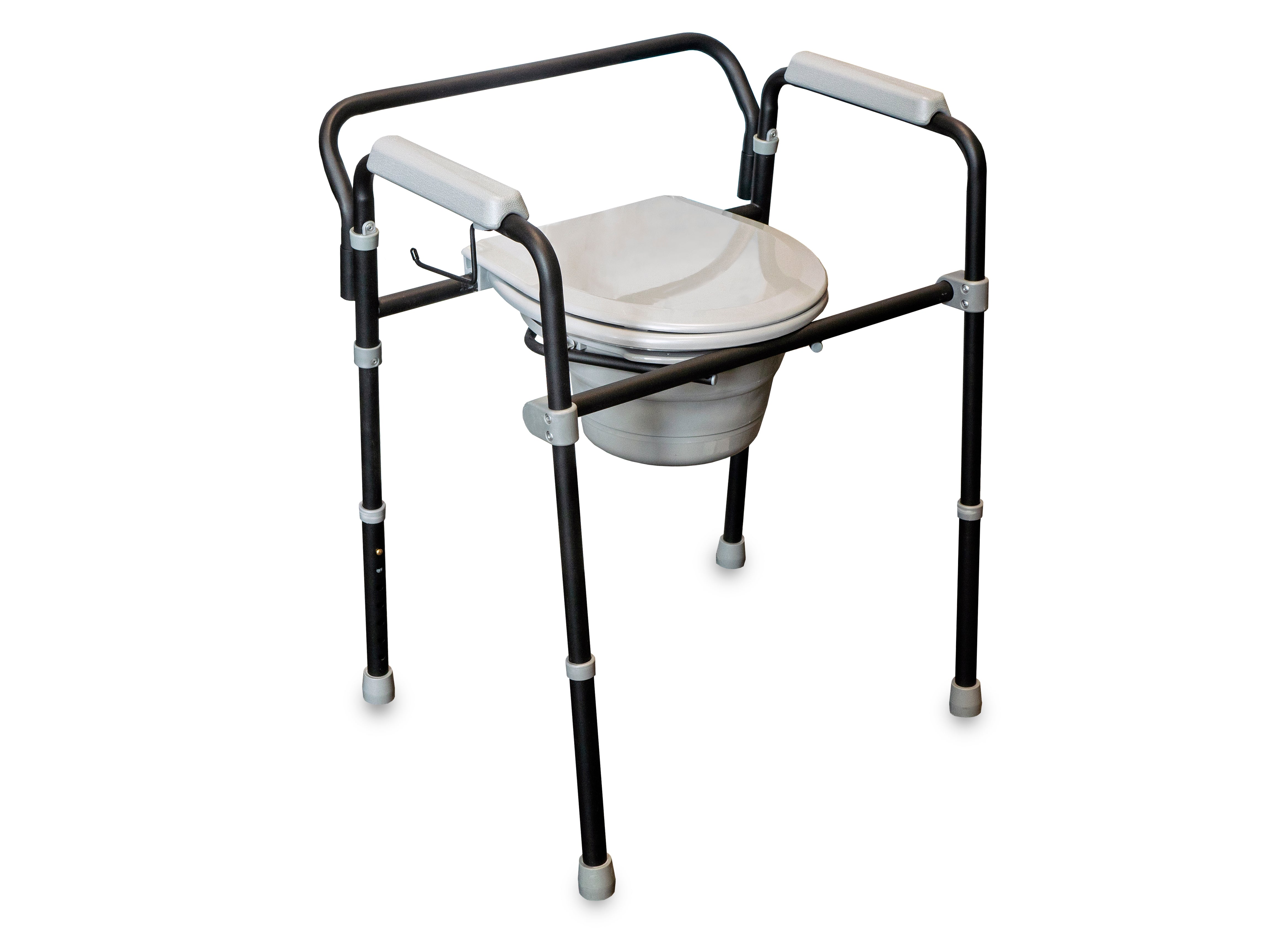 Universal Bedside Commode - Portable, Adjustable, and Easy-to-Clean Toilet Solution for Seniors and Mobility Impaired. Perfect for Comfort and Convenience.