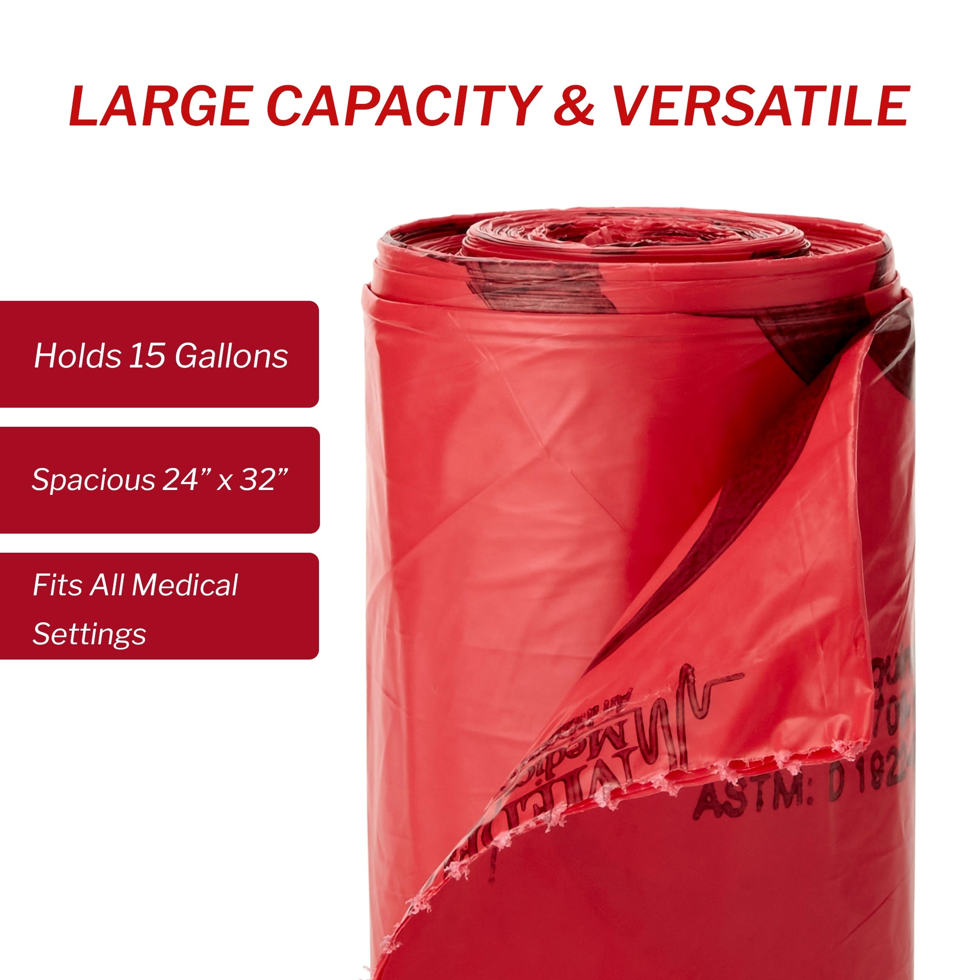 Infectious Waste Bag McKesson 10 to 15 gal. Red Bag 24 X 32 Inch, Packaging Type- Case