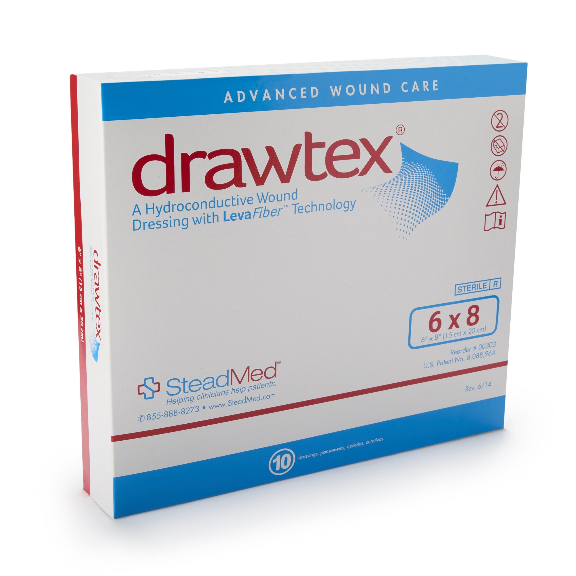 Hydroconductive Wound Dressing Drawtex 6 X 8 Inch Rectangle