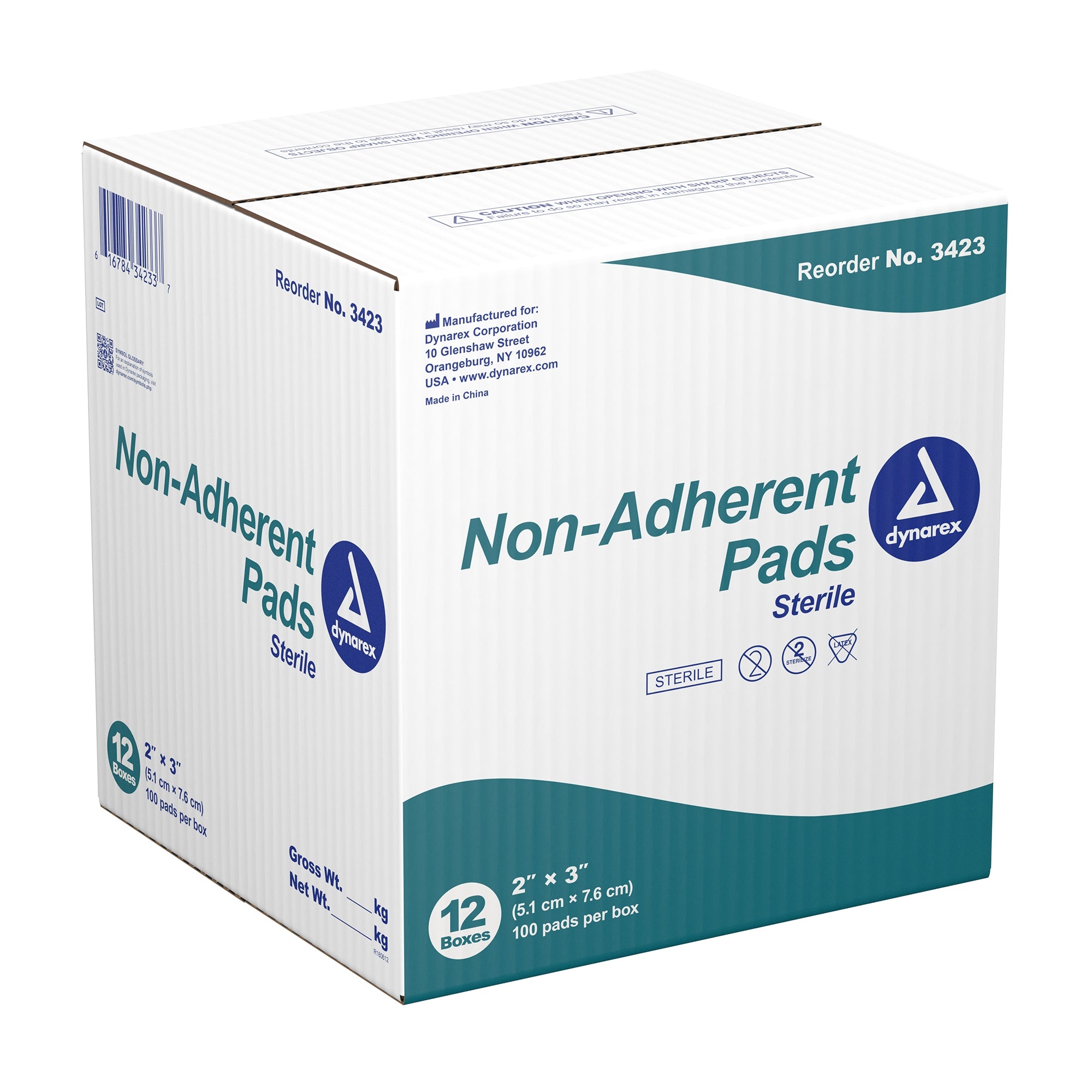 Non-Adherent Dressing Dynarex 2 X 3 Inch Sterile 100 per Pack, Packaging Type- Case