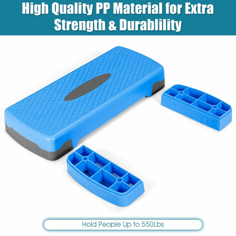 26 Inch Height Adjustable Aerobic Exercise Step Deck with Non Slip Surface