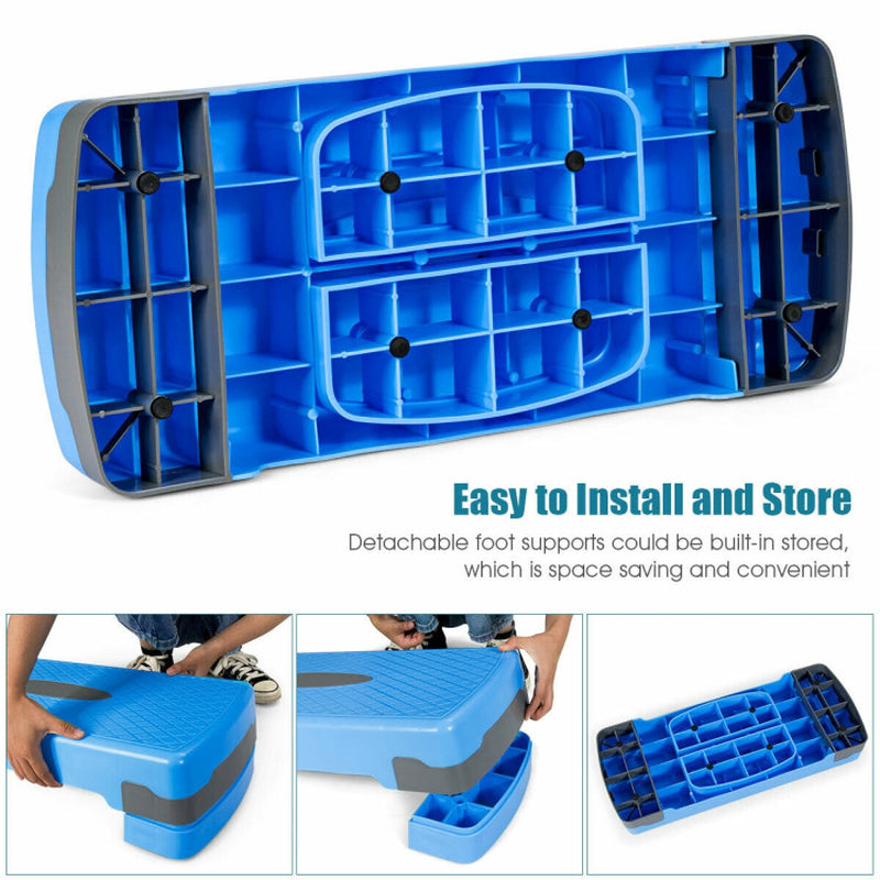 26 Inch Height Adjustable Aerobic Exercise Step Deck with Non Slip Surface