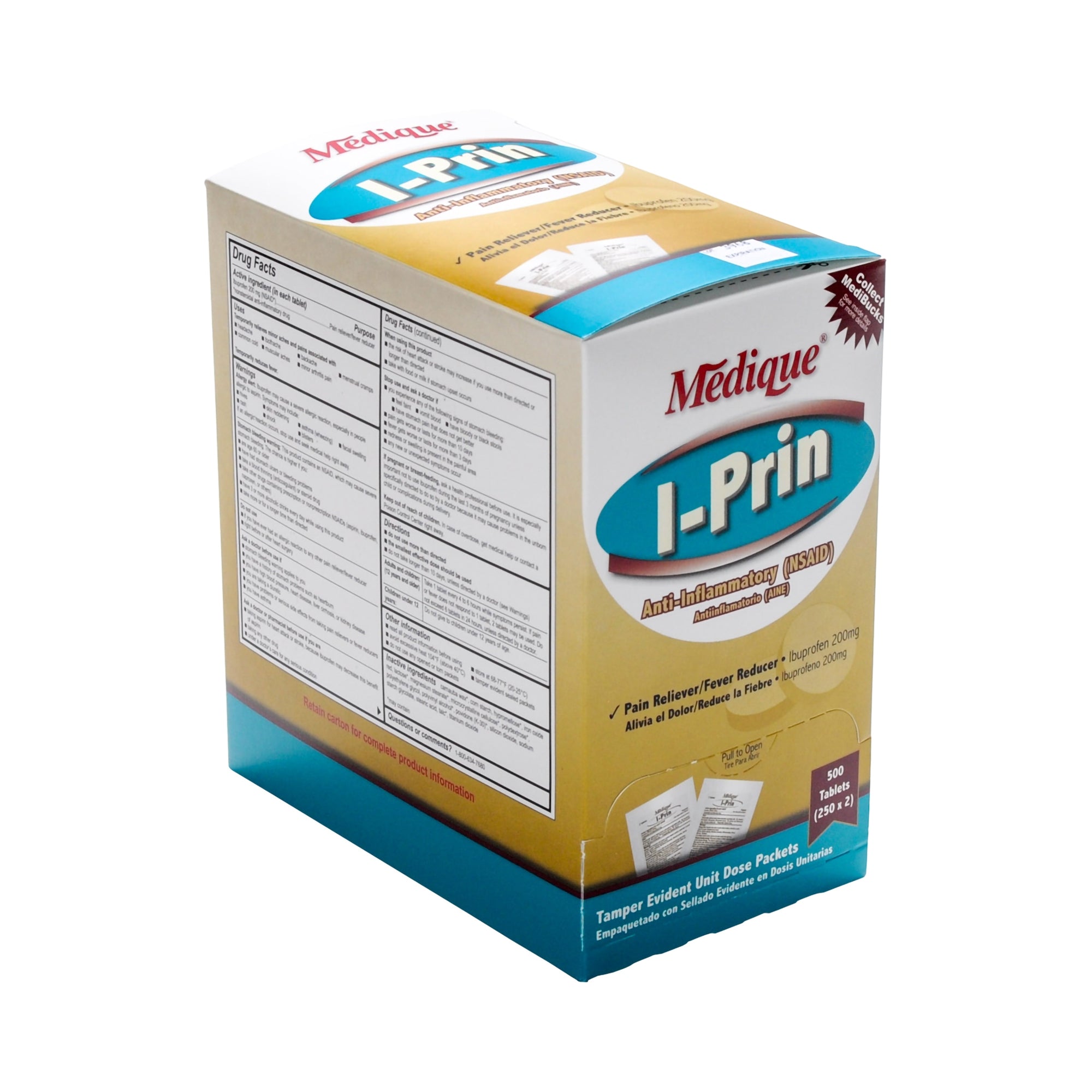 Pain Relief I-Prin 200 mg Strength Ibuprofen Tablet 250 per Box,Packaging Type- Box