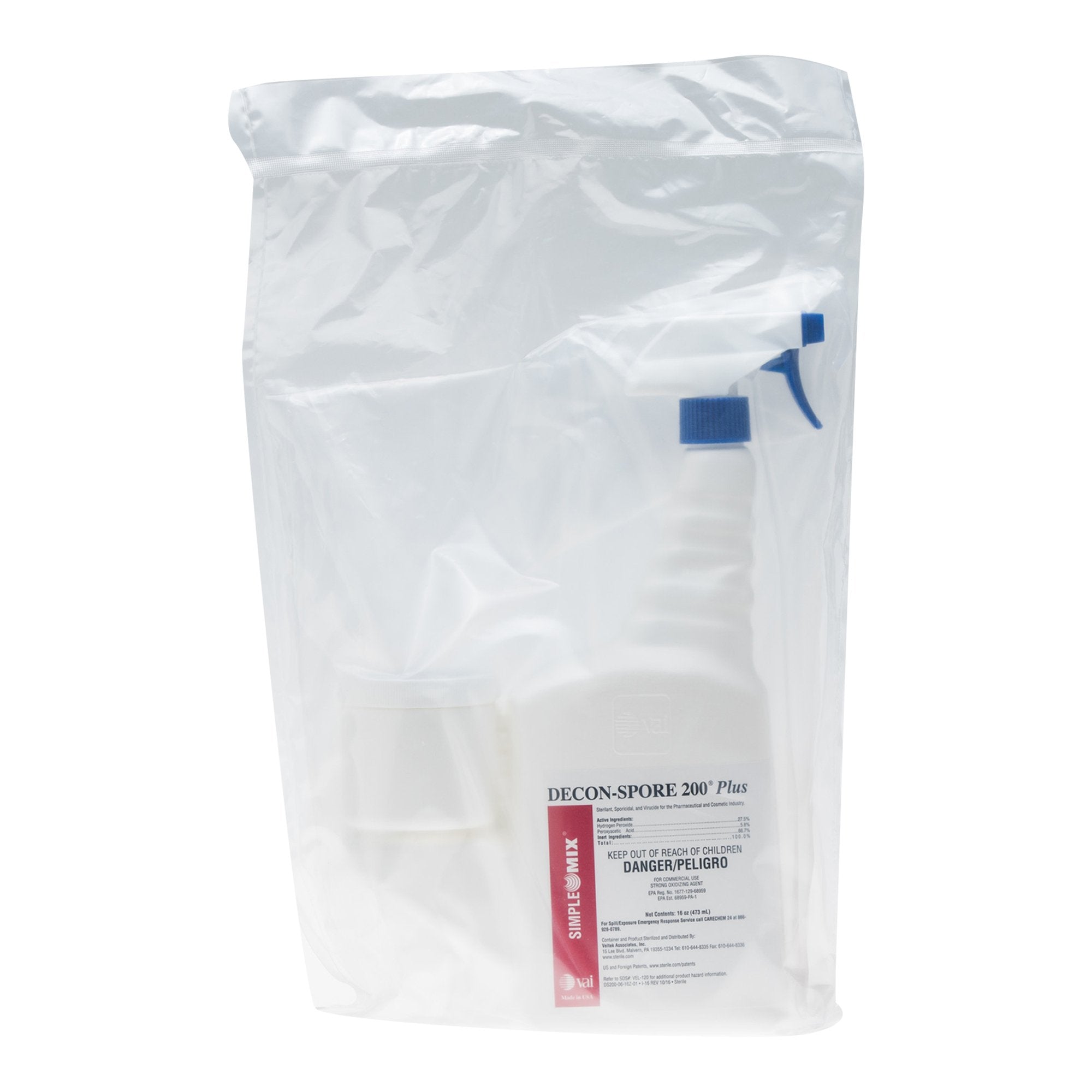 DECON-SPORE 200 Plus Surface Disinfectant Cleaner Peroxide Based Trigger Spray Liquid 16 oz. Bottle Scented Sterile