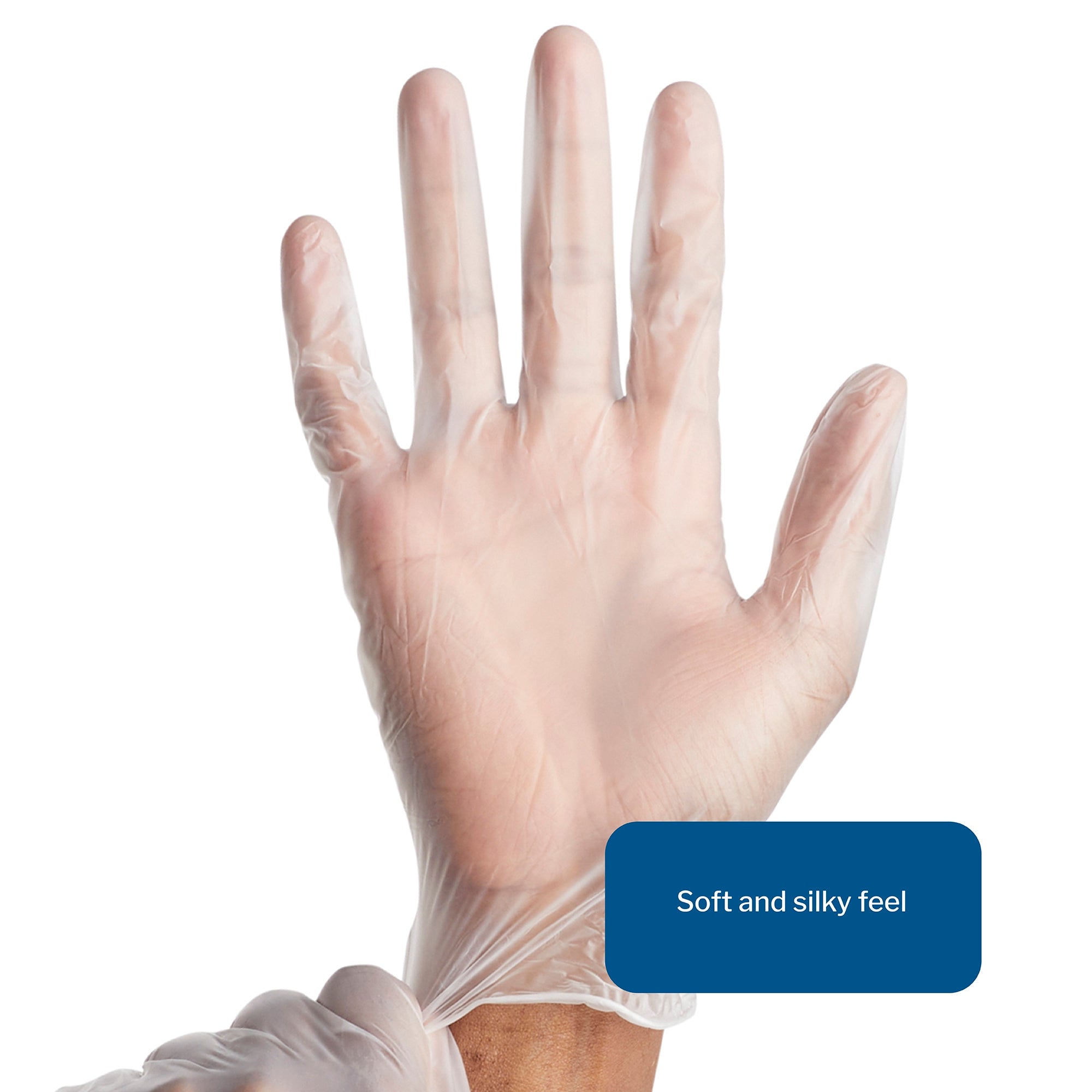 exam glove trilon x large nonsterile vinyl standard cuff length smooth clear not rated with prop 65 warning packaging type box