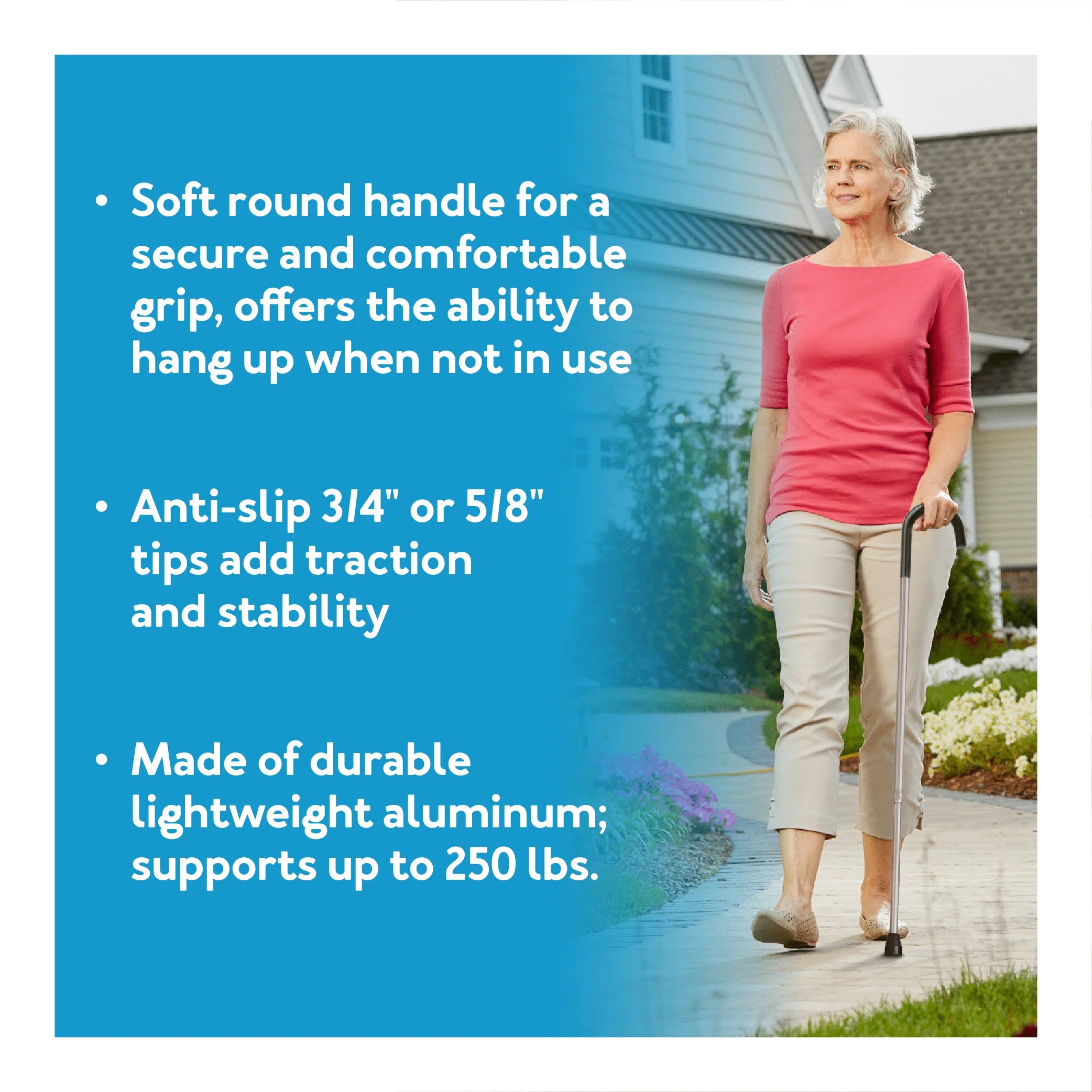 ADJUSTABLE ALUMINUM CANE W/ *