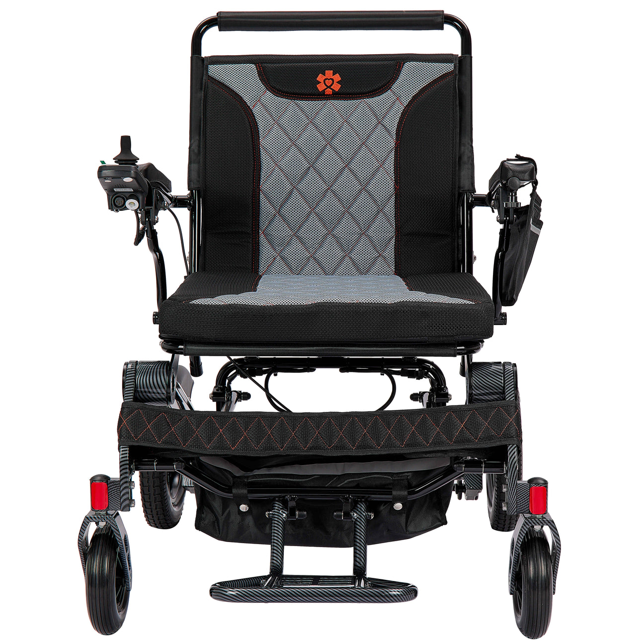 mammoth ex deluxe compact foldable power mobility aid wheelchair with 22 wide and 500 lbs weight capacity