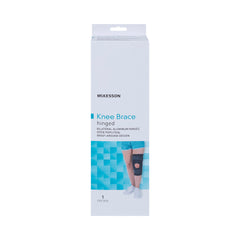 McKesson Hinged Knee Brace – Black Wraparound Open-Patella with D-Rings, 3X-Large (28–30-1/2 in) | HCPCS L1820