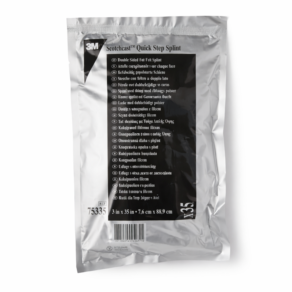 Padded Precut Splint 3M Scotchcast Quick Step Double Sided Felt 3 X 35 Inch Felt / Fiberglass White, Packaging Type- Case