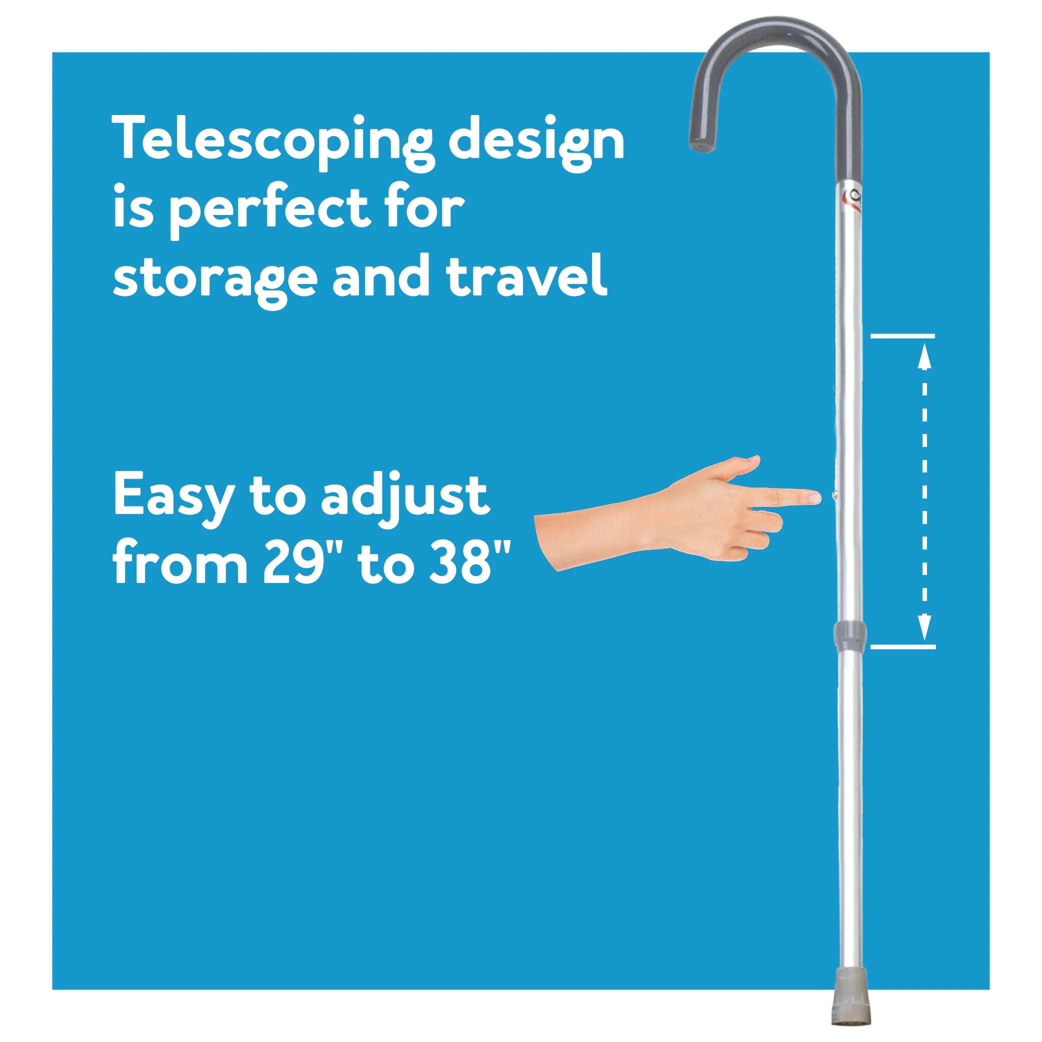 ADJUSTABLE ALUMINUM CANE W/ *