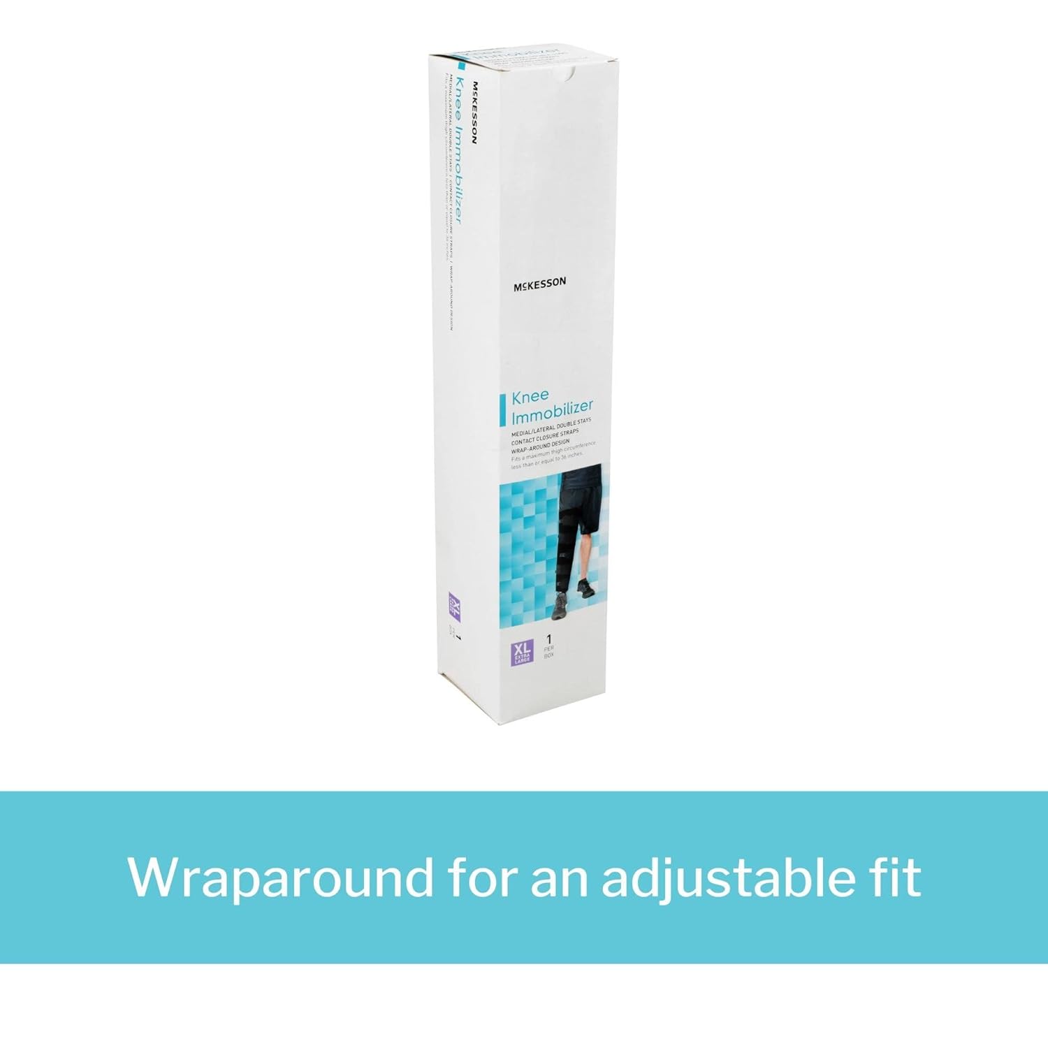 Knee Immobilizer McKesson X-Large Up to 36 Inch Thigh Circumference 24 Inch Length Left or Right Knee