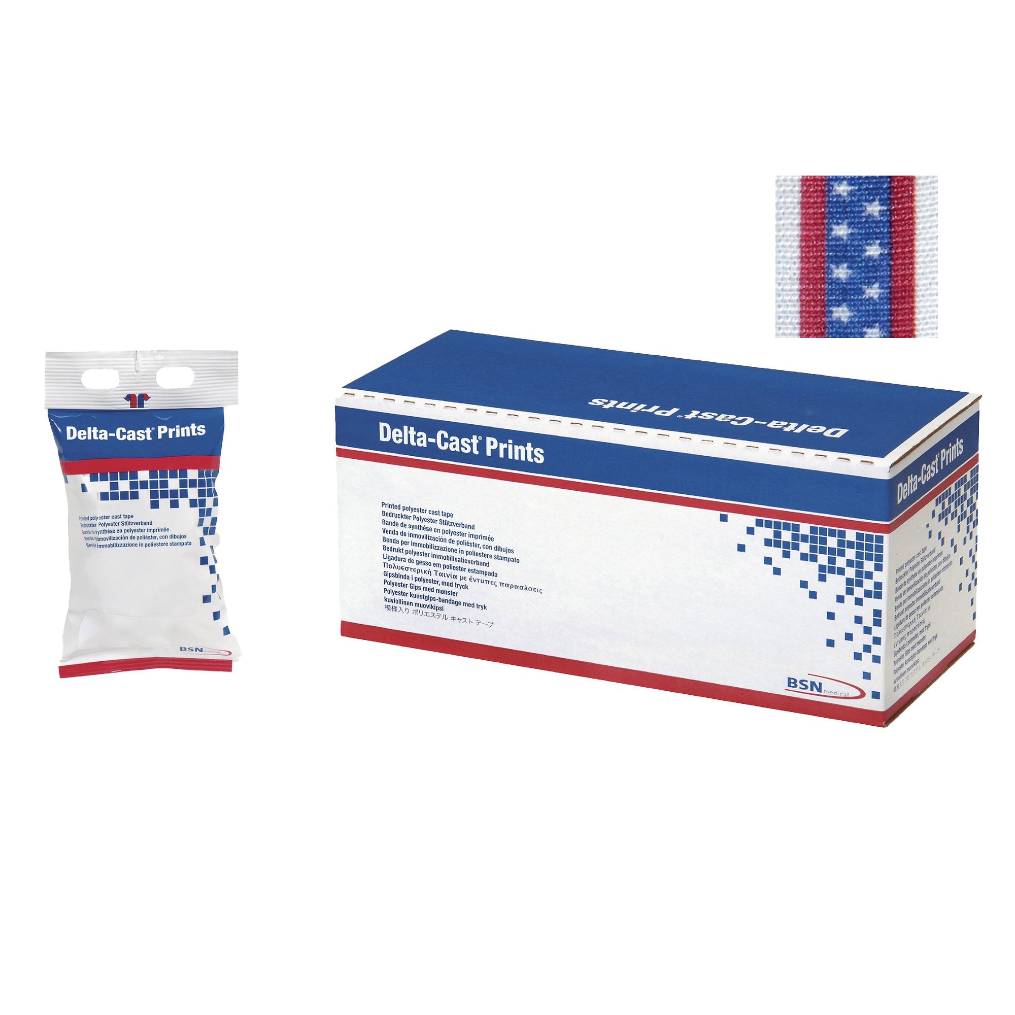Cast Tape Delta-Cast Prints 3 Inch X 12 Foot Polyester Stars and Stripes Print