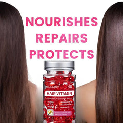 BULUBIU Hair Vitamin Conditioningserum Leave In Formula with Argan,Macadamia and Avocado Oils Enriched with Vitamins A, C, E, Pro Vit,B5 Women'S and Men'S Deepconditioning Conditioner, Capsule, 40Capsules Hair Treat Hair Treatmentserum