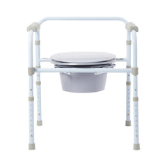 3 in 1 commode chair mckesson fixed arms steel frame back bar 13 3 4 inch seat width 350 lbs weight capacity packaging type each