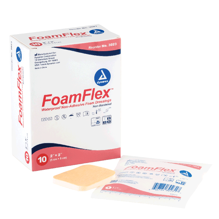 dynarex foamflex non adhesive waterproof foam