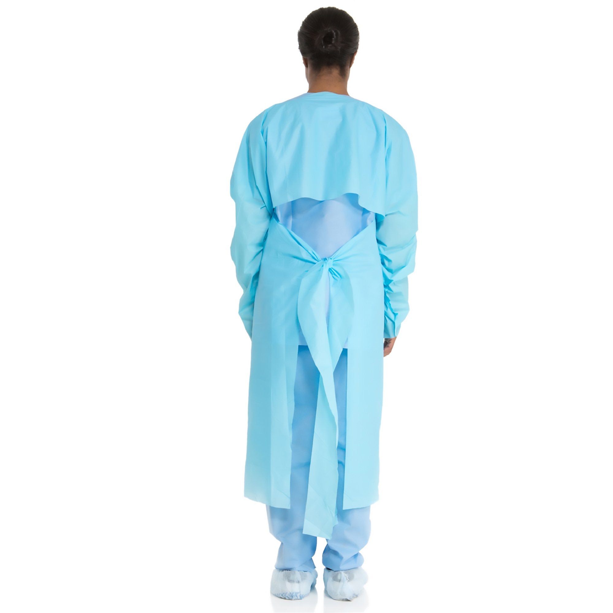 Protective Procedure Gown Halyard One Size Fits Most Blue NonSterile ASTM F1671 Disposable