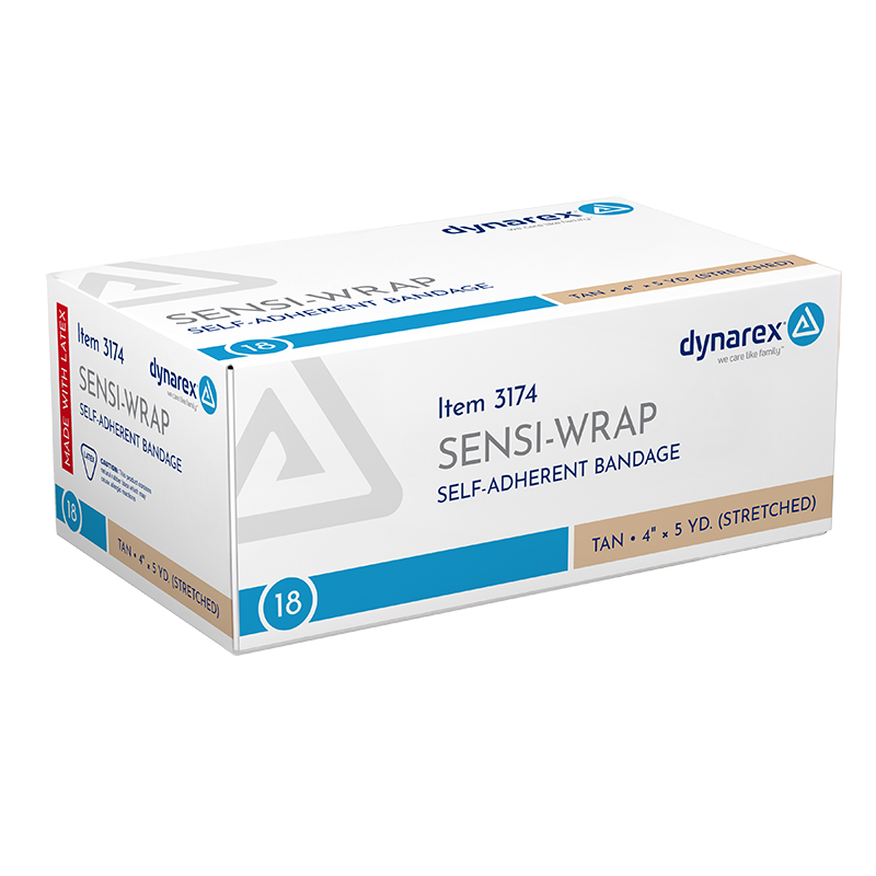 Cohesive Bandage Sensi-Wrap 4 Inch X 5 Yard Self-Adherent Closure Tan NonSterile Standard Compression, Packaging Type- Case