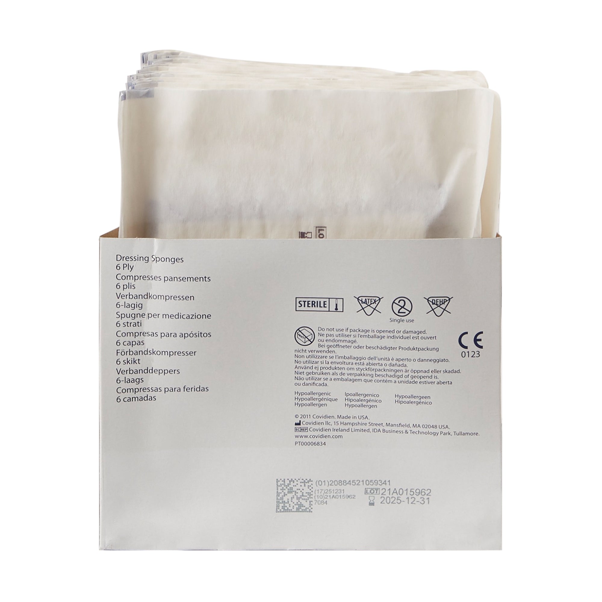 Nonwoven Sponge Curity 4 X 4 Inch 6-Ply Sterile 2 per Pack, Packaging Type- Case