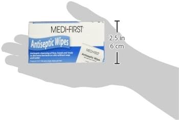 First Aid Kit Refill Antiseptic Skin Towelette Medi-First Individual Packet Scented 20 Count, Packaging Type- Case