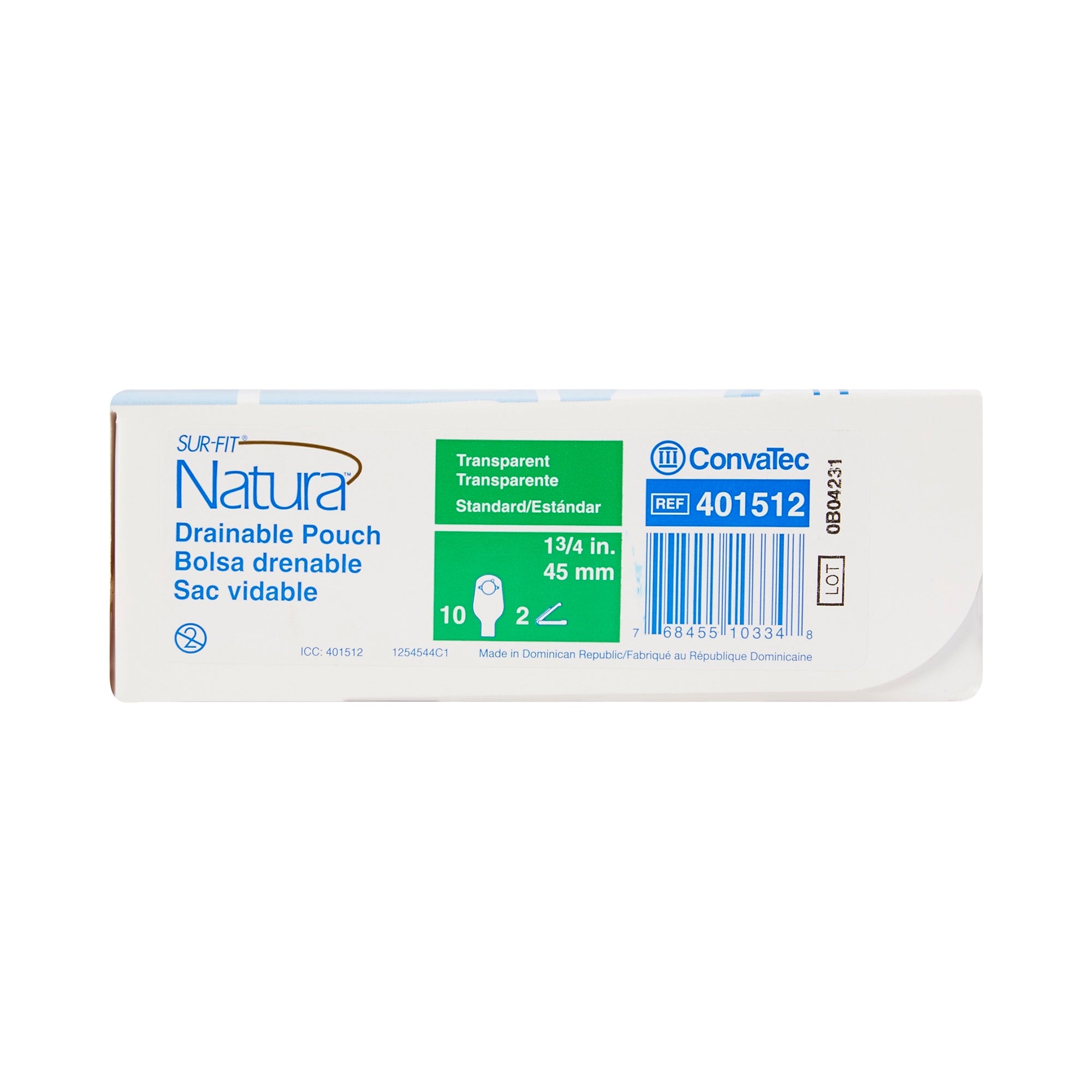 Colostomy Pouch Sur-Fit Natura Two-Piece System 12 Inch Length Drainable | 10/Box
