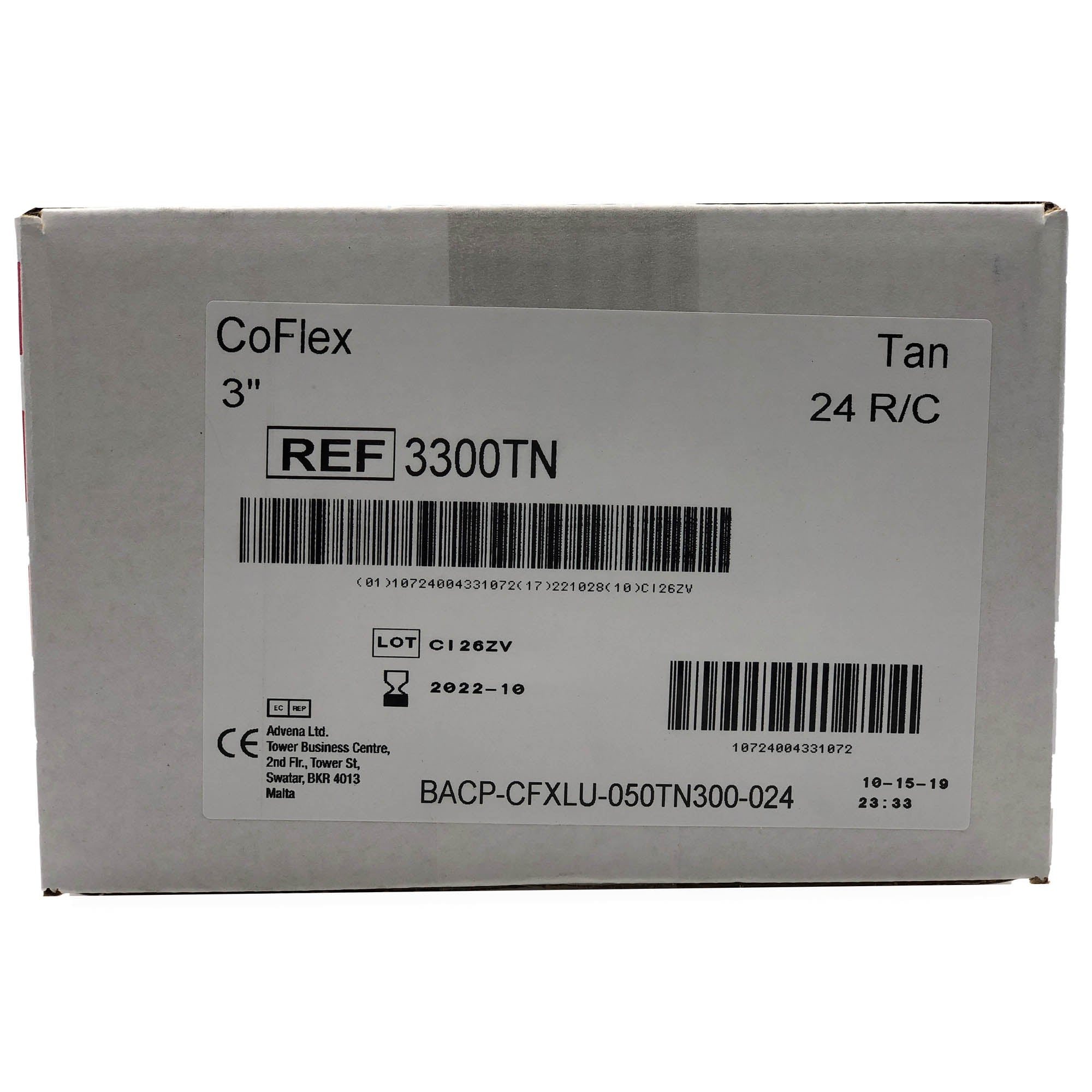 Cohesive Bandage CoFlex 3 Inch X 5 Yard Self-Adherent Closure Tan NonSterile 14 lbs. Tensile Strength, Packaging Type- Case