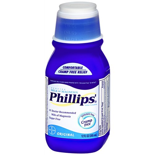 Laxative Phillips' Milk of Magnesia Original Flavor Liquid 12 oz. 400 mg / 5 mL Strength Magnesium Hydroxide