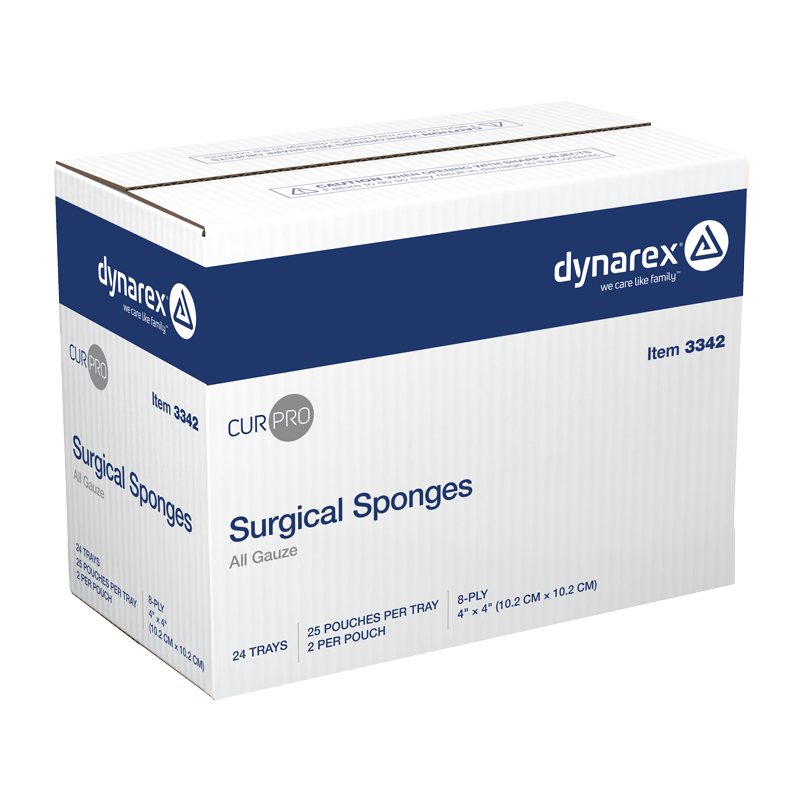 Gauze Sponge Dynarex 4 X 4 Inch 8-Ply Sterile 2 per Pack, Packaging Type- Case