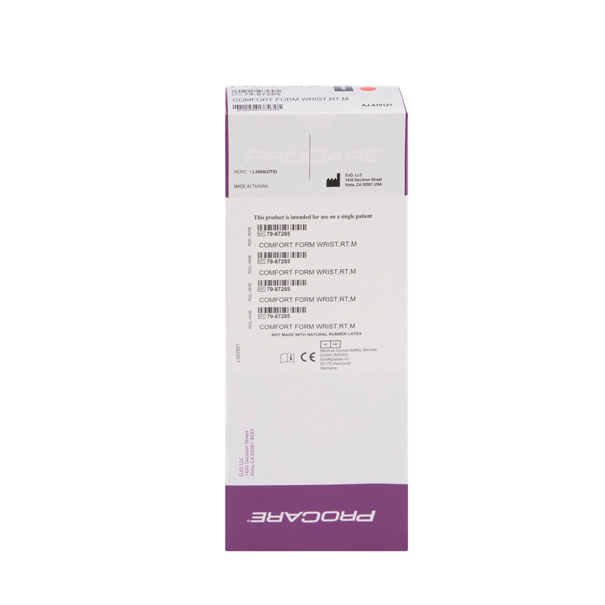 Wrist Brace ProCare ComfortFORM Aluminum / Foam / Spandex / Plastic Right Hand Black Medium