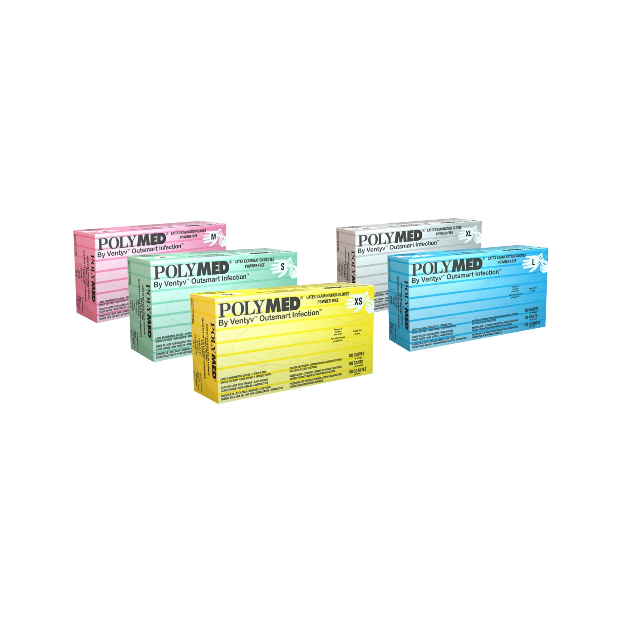 Exam Glove Polymed Small NonSterile Latex Standard Cuff Length Fully Textured Ivory Not Rated