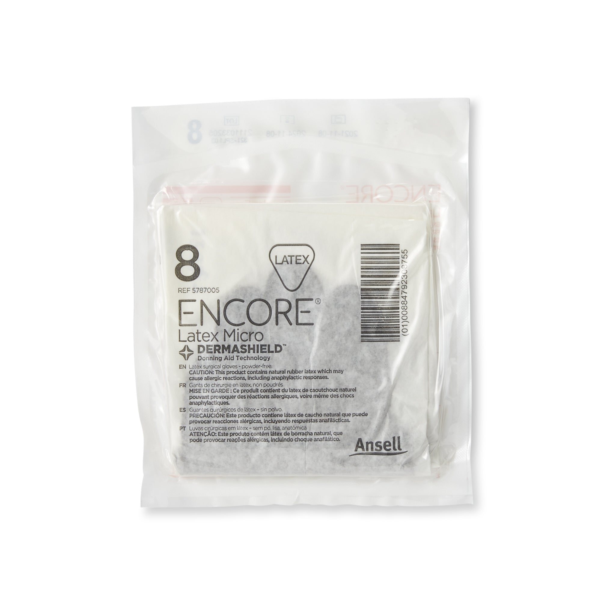 Surgical Glove ENCORE Latex Micro Size 8 Sterile Latex Standard Cuff Length Micro-Textured Brown Chemo Tested | 4Box/Case
