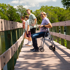 Space Saver Rollator - Black Walnut | Lightweight, Compact Design for Easy Mobility | Adjustable Height & Ergonomic Handles for Comfort and Support