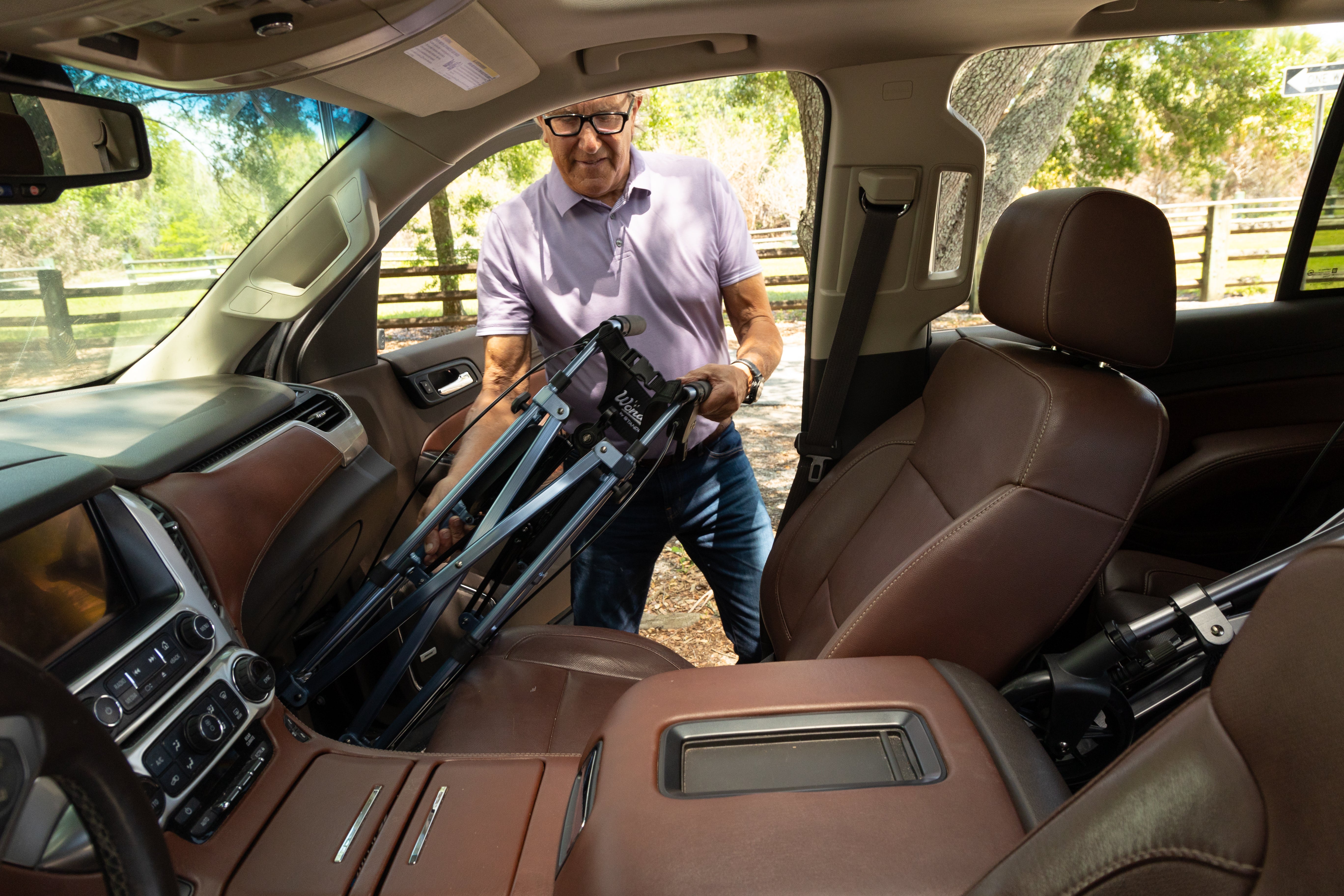 Space Saver Rollator - Black Walnut | Lightweight, Compact Design for Easy Mobility | Adjustable Height & Ergonomic Handles for Comfort and Support