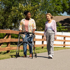 Space Saver Rollator - Black Walnut | Lightweight, Compact Design for Easy Mobility | Adjustable Height & Ergonomic Handles for Comfort and Support
