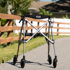 Space Saver Rollator - Black Walnut | Lightweight, Compact Design for Easy Mobility | Adjustable Height & Ergonomic Handles for Comfort and Support