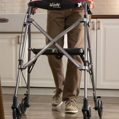 Space Saver Rollator - Black Walnut | Lightweight, Compact Design for Easy Mobility | Adjustable Height & Ergonomic Handles for Comfort and Support