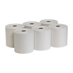 Pacific Blue Basic Hardwound Paper Towel Roll – White 1-Ply, 7-7/8 in x 800 ft, 100% Recycled (Case of 6)