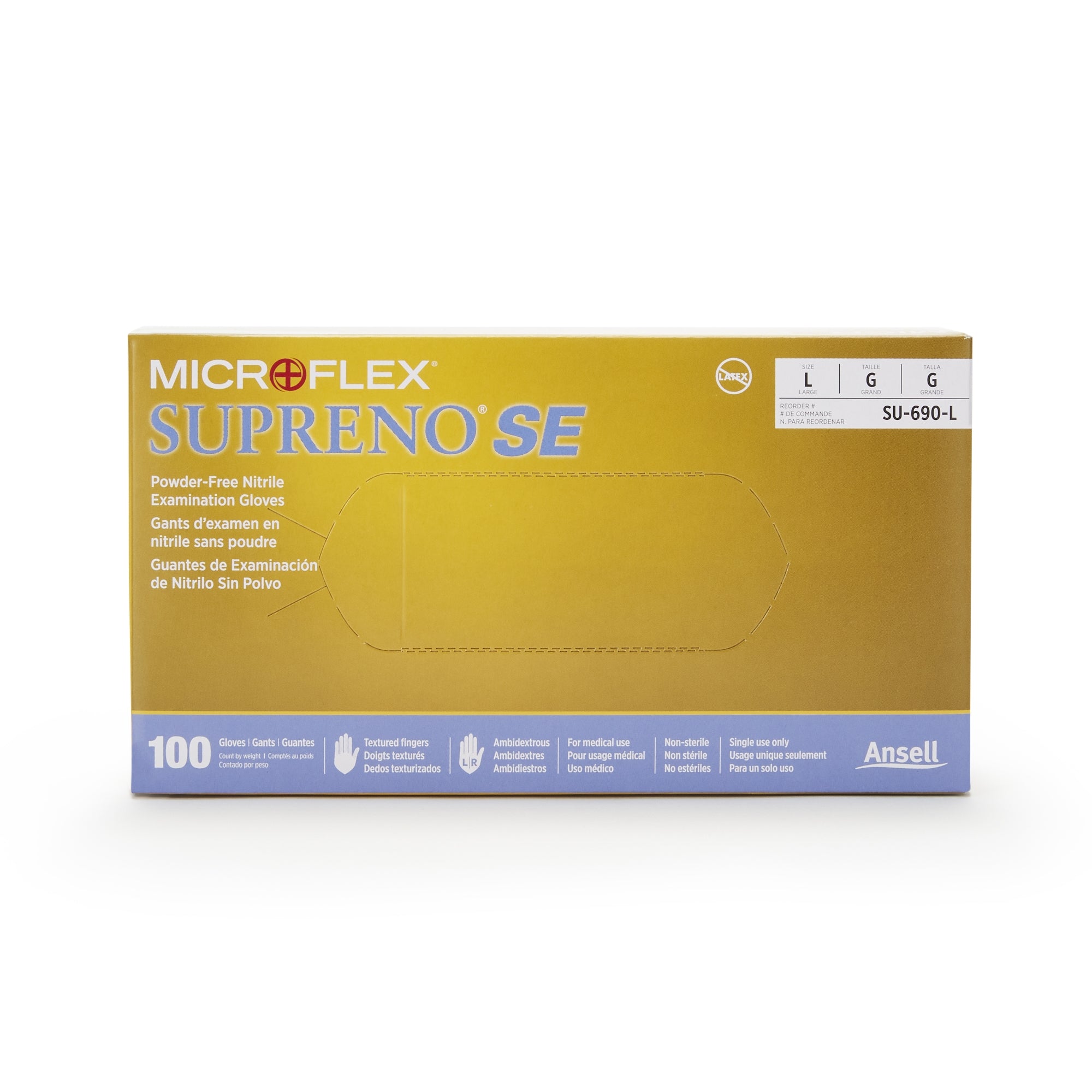 Exam Glove Supreno SE NonSterile Nitrile Standard Cuff Length Textured Fingertips Blue Not Rated