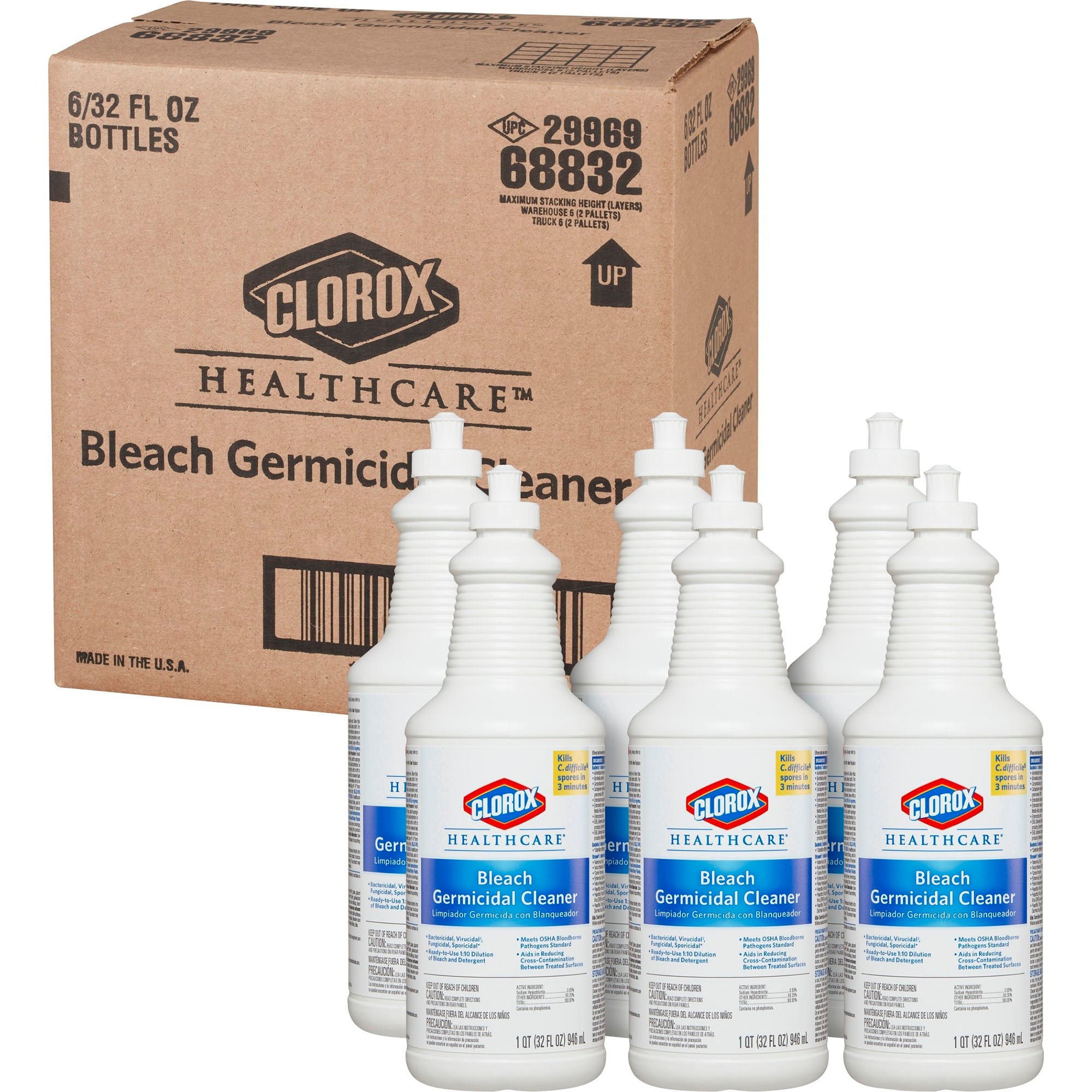 Clorox Healthcare Bleach Germicidal Surface Disinfectant Cleaner Manual Squeeze Liquid 32 oz. Bottle Fruity Floral Bleach Scent NonSterile | 1/EACH
