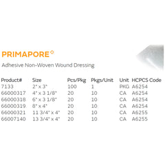 Island Dressing Primapore 3-1/8 X 4 Inch Rectangle Sterile Film Backing,Packaging Type- Box