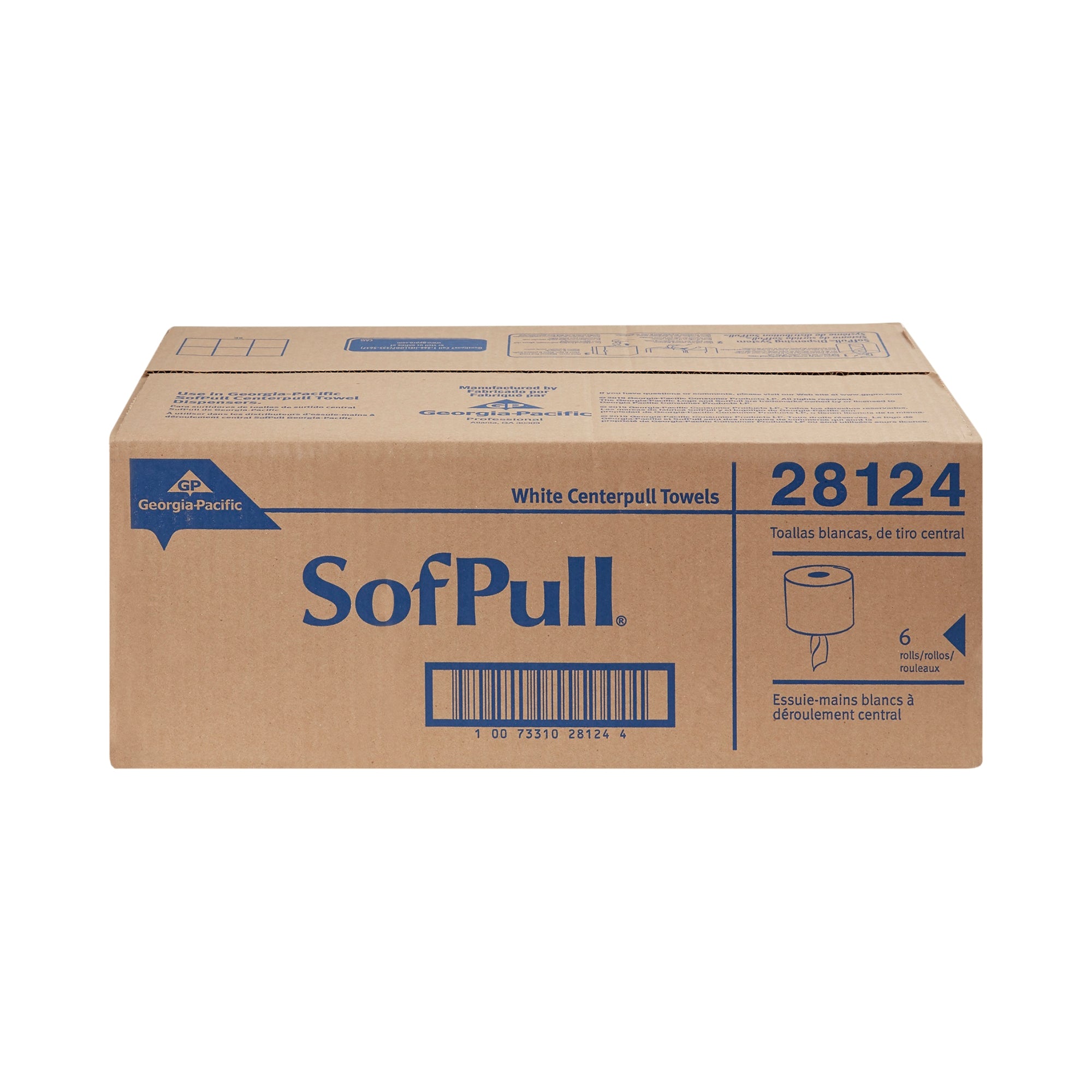 SofPull Perforated Center-Pull Paper Towels – White, 7-4/5 x 15 in, 320 Sheets/Roll (Case of 6)