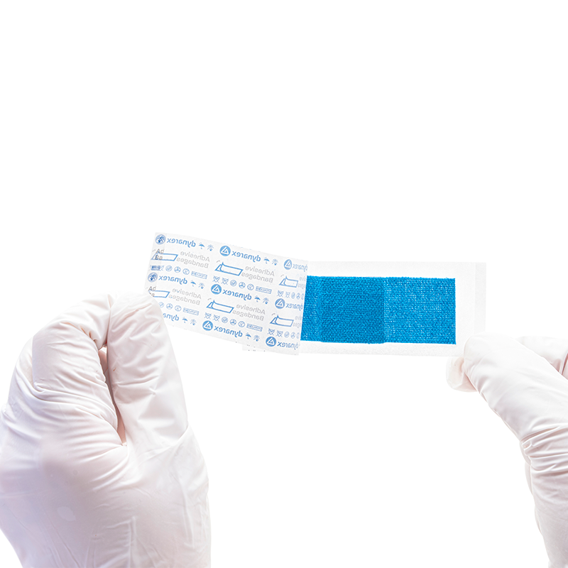 Vendaje tejido detectable de metal azul Dynarex