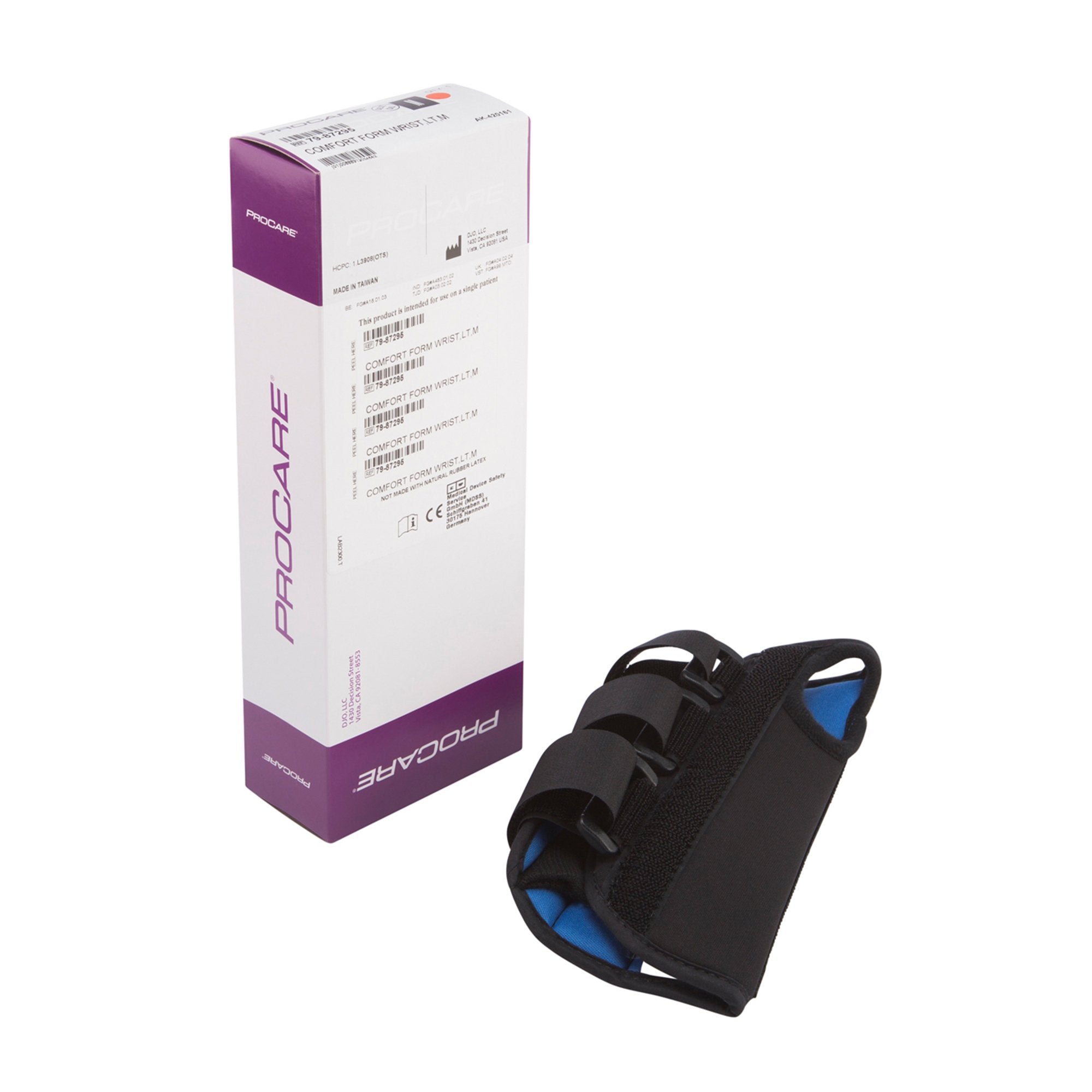 Wrist Brace ProCare ComfortFORM Aluminum / Foam / Spandex / Plastic Left Hand Black Medium