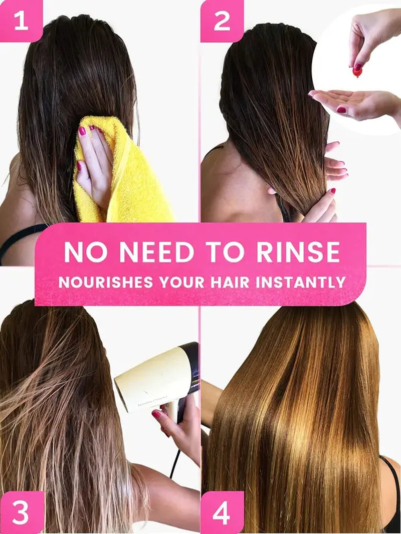 BULUBIU Hair Vitamin Conditioningserum  Leave In Formula with Argan,Macadamia and Avocado Oils Enriched with Vitamins A, C, E, Pro Vit,B5  Women'S and Men'S Deepconditioning Conditioner, Capsule, 40Capsules Hair Treat Hair Treatmentserum