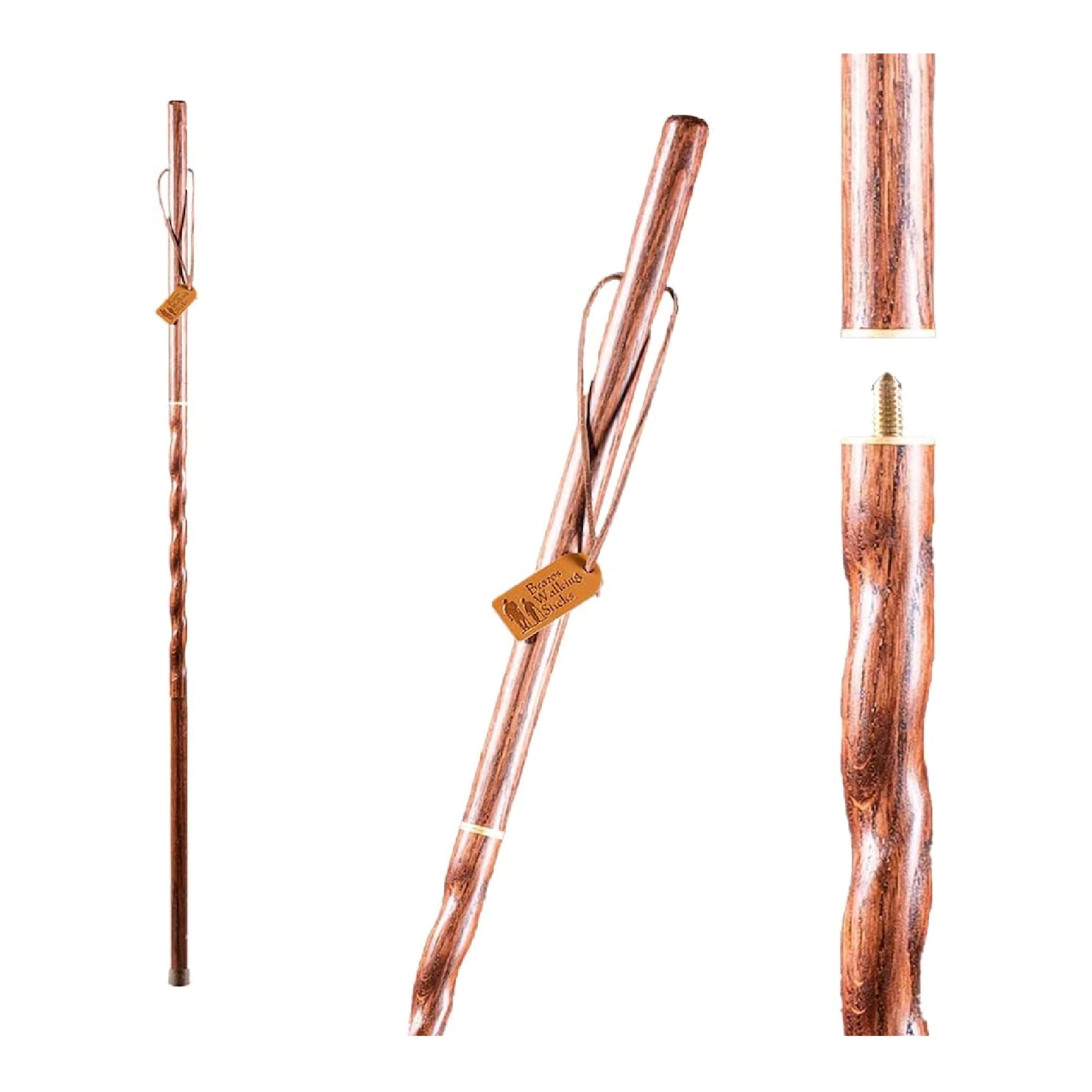 Walking Stick Brazos Twisted Traveler's Stick Wood 55 Inch Height Brown Oak
