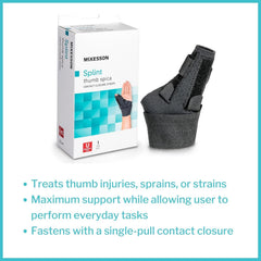 Thumb Splint McKesson Adult Large / X-Large Hook and Loop Strap Closure Right Hand Blue / Gray