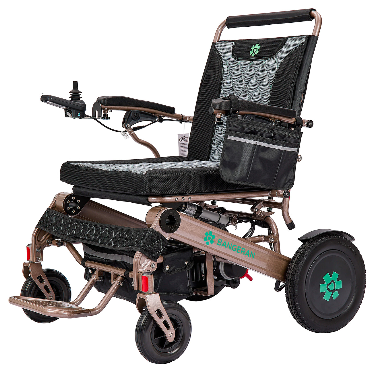 mammoth ex deluxe compact foldable power mobility aid wheelchair with 22 wide and 500 lbs weight capacity