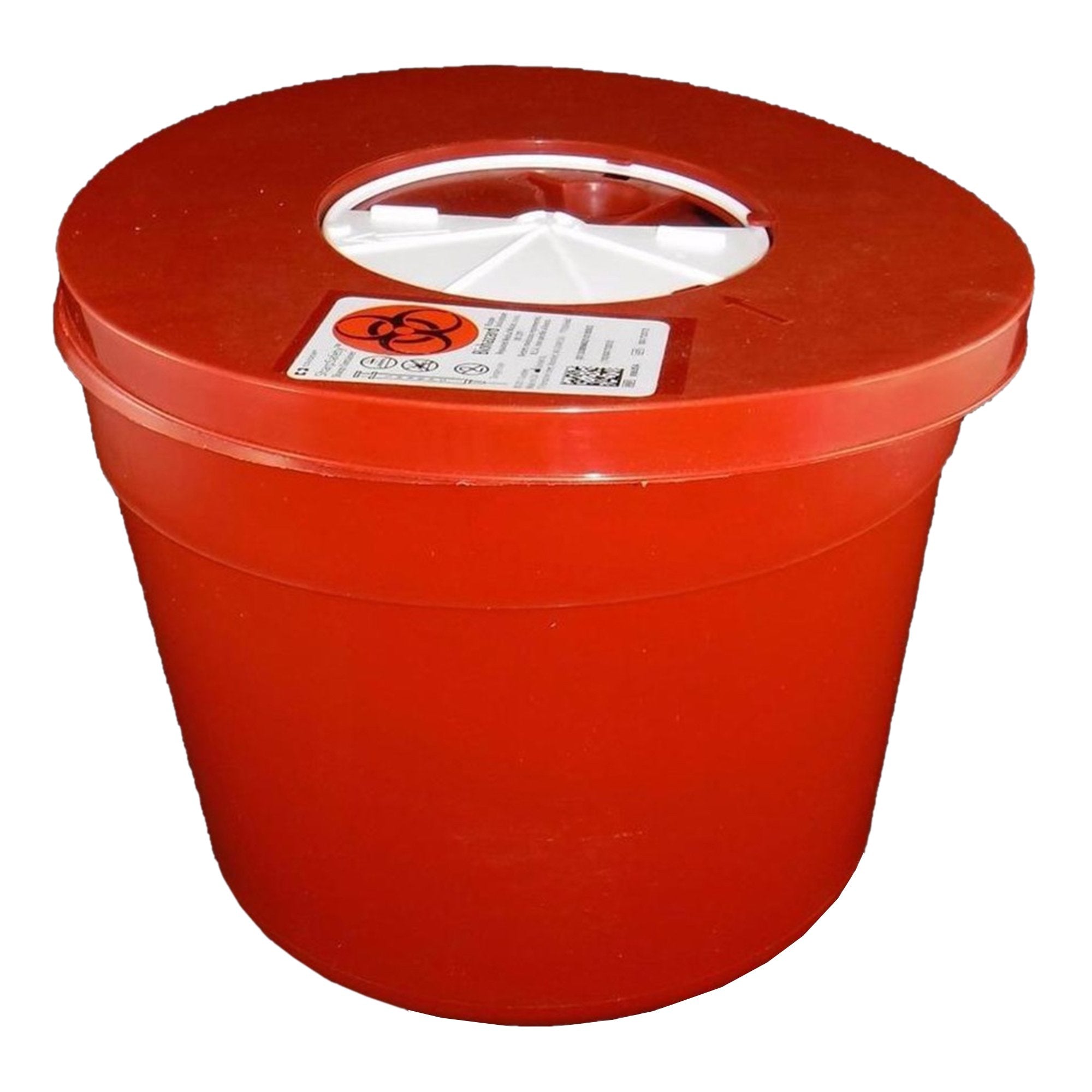 Sharps Container SharpSafety Red Base 6-3/4 H X 8-3/4 D Inch Vertical Entry 1.25 Gallon