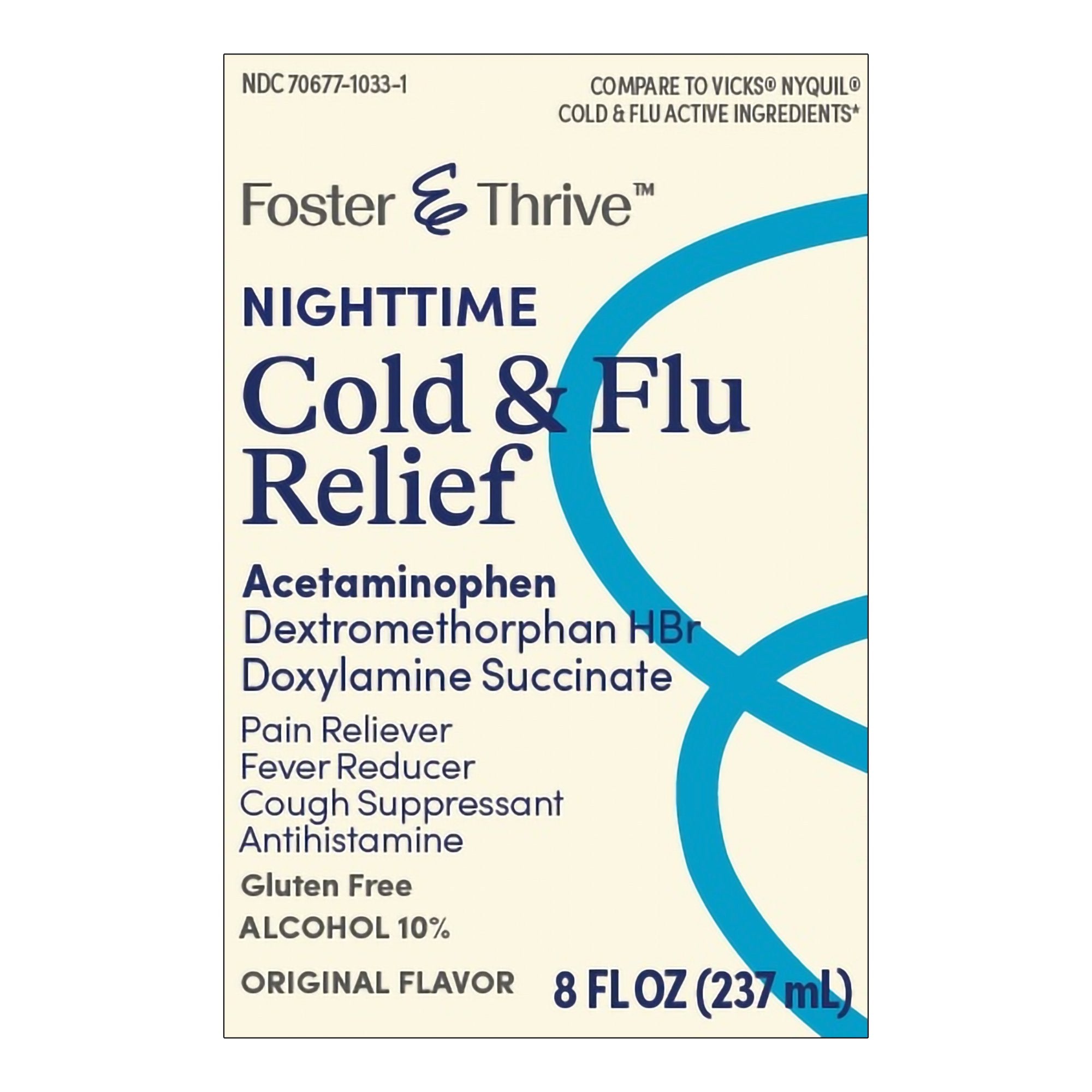 Cold and Cough Relief Foster & Thrive 650 mg - 30 mg - 12.5 mg / 30 mL Strength Liquid 12 oz.